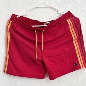 Aviator Nation Kids Crimson Shorts with Yellow Stripes